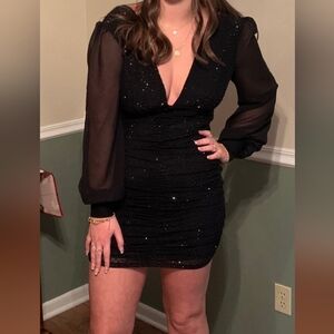 Windsor Sheer Long Sleeve Dress Size L